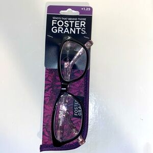 Foster Grant Black Purple Rectangular Glasses Luna +1.25